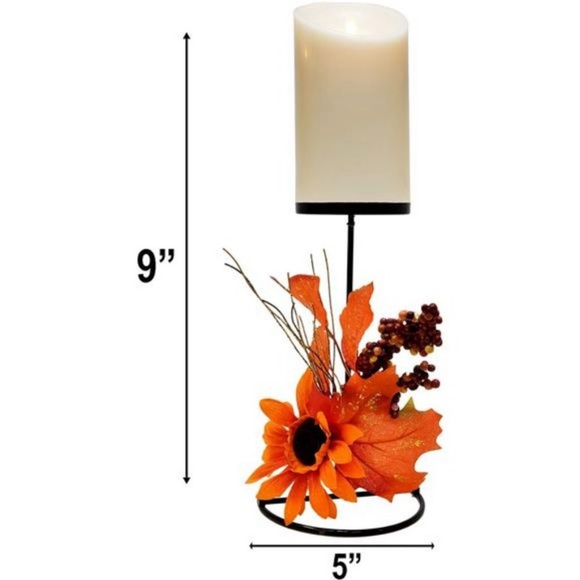 2 Pack Fall Thanksgiving Candle Holders Harvest Maple Leaves Dining Table Decor - Picture 3 of 4